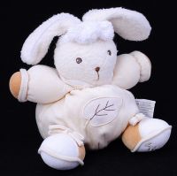 Kaloo White BUNNY RABBIT Leaf Plush Lovey - Vintage